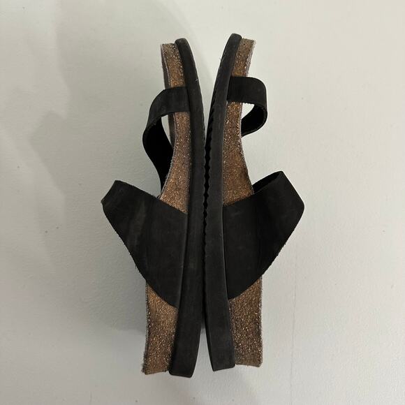 Mephisto Black Leather Sandals Size 41 EU / 10 US Comfort Slip On Buckle - Picture 5 of 6